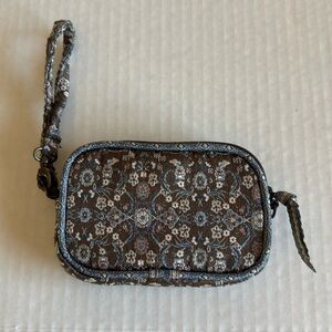 Derin Brown And Blue Print Wrist Wallet